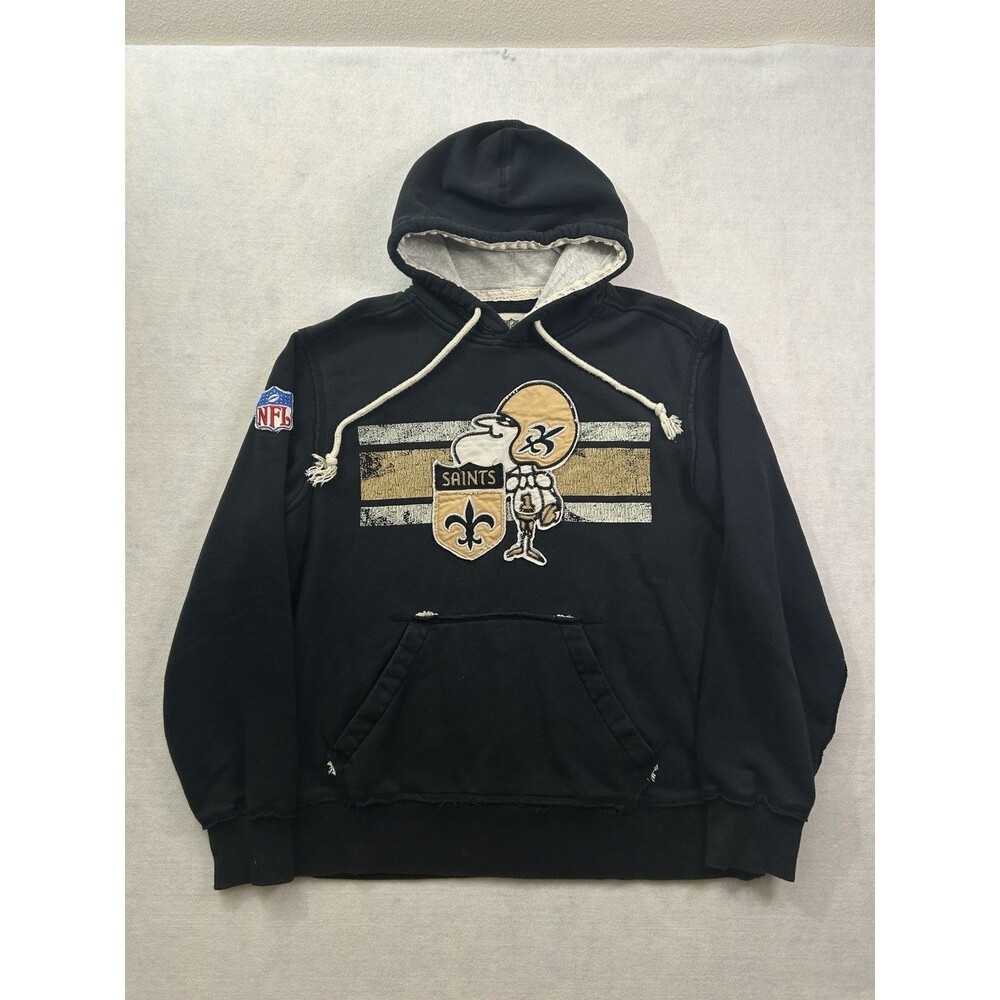 VTG Reebok New Orleans Saints Sir Saint Hoodie Sweatshirt Men’s Large Black NFL
